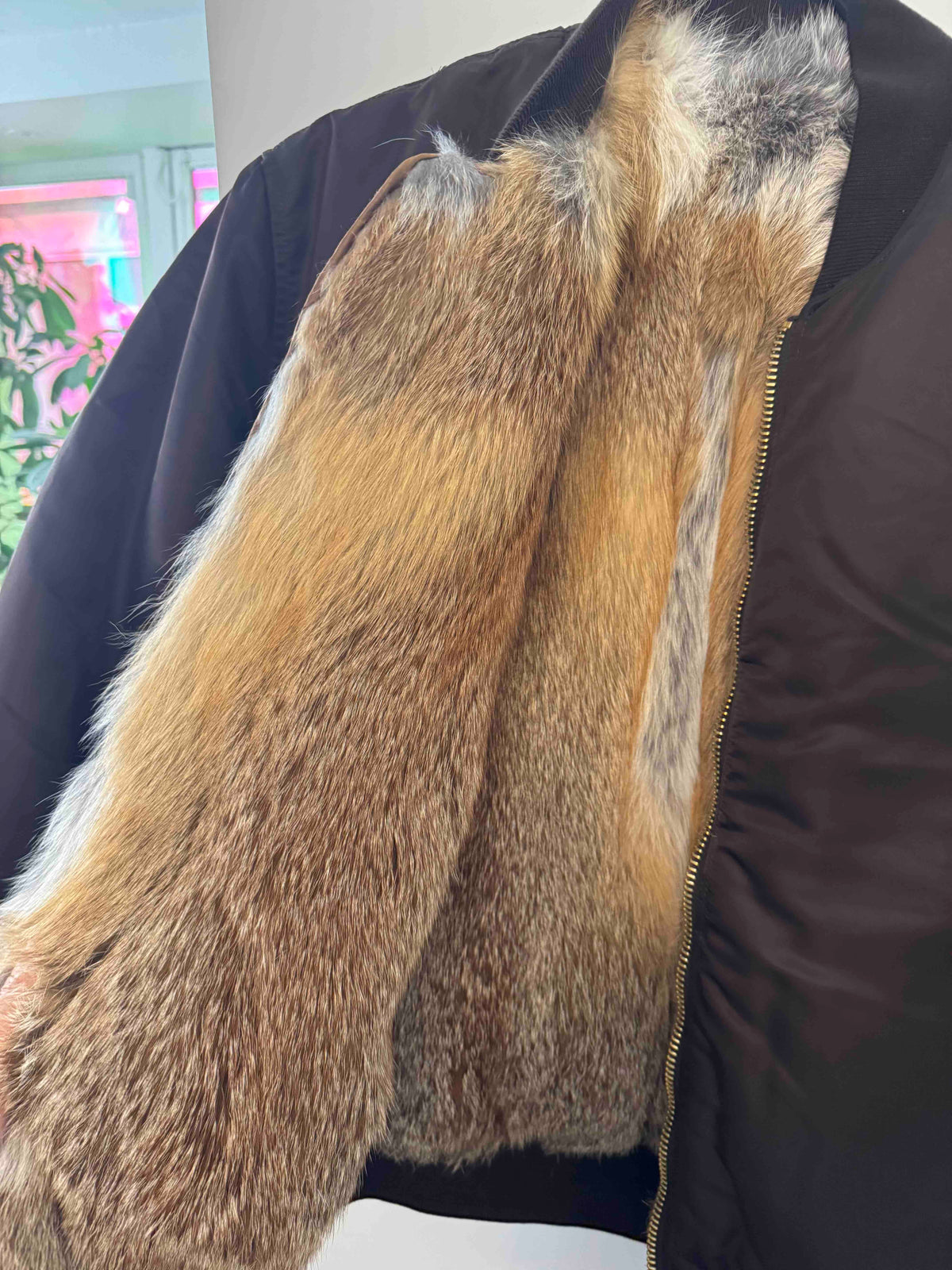 BLESS RICHMANPOORMAN FUR BOMBER JACKET