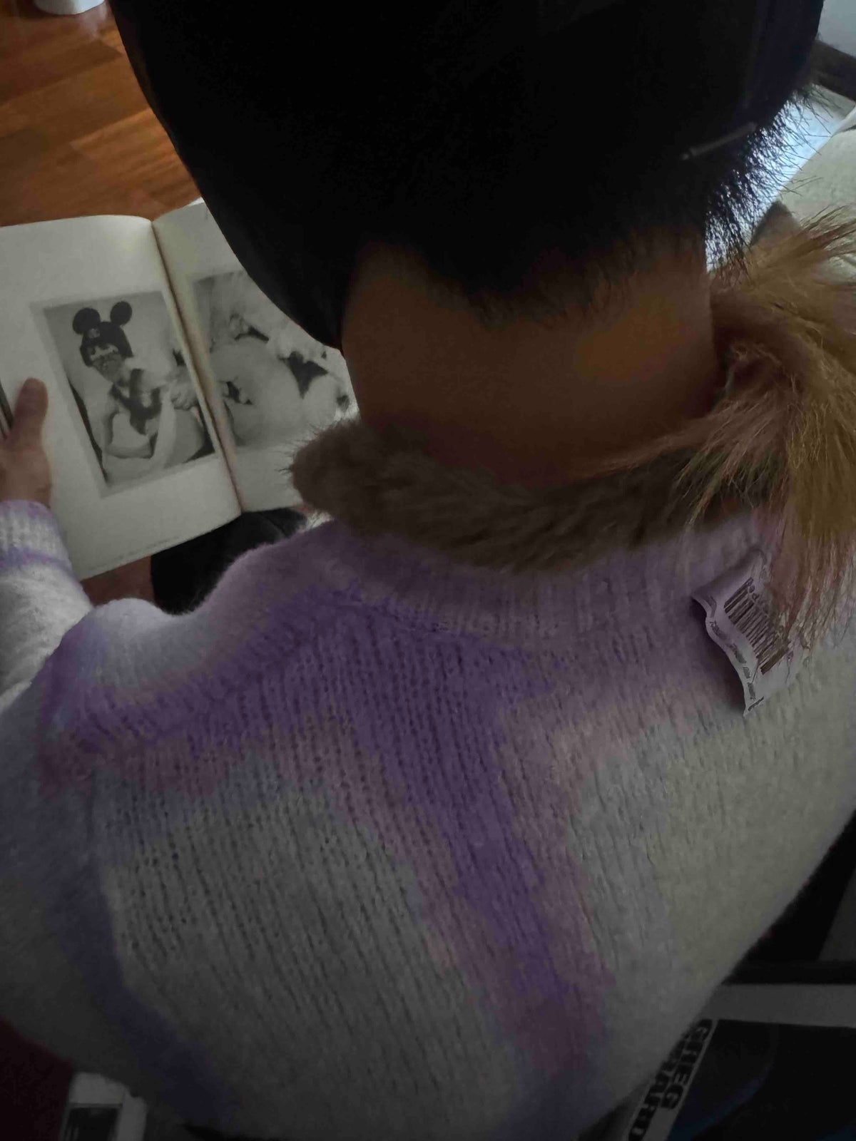 PROTOTYPES REWORKED CARDIGAN WITH FUR DETAILS