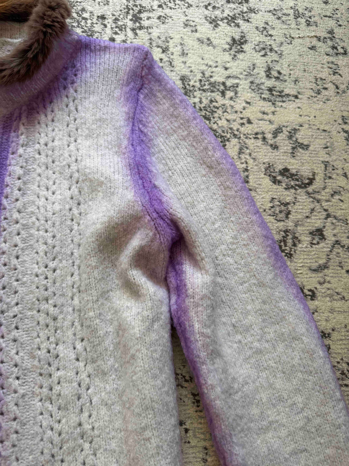 PROTOTYPES REWORKED CARDIGAN WITH FUR DETAILS